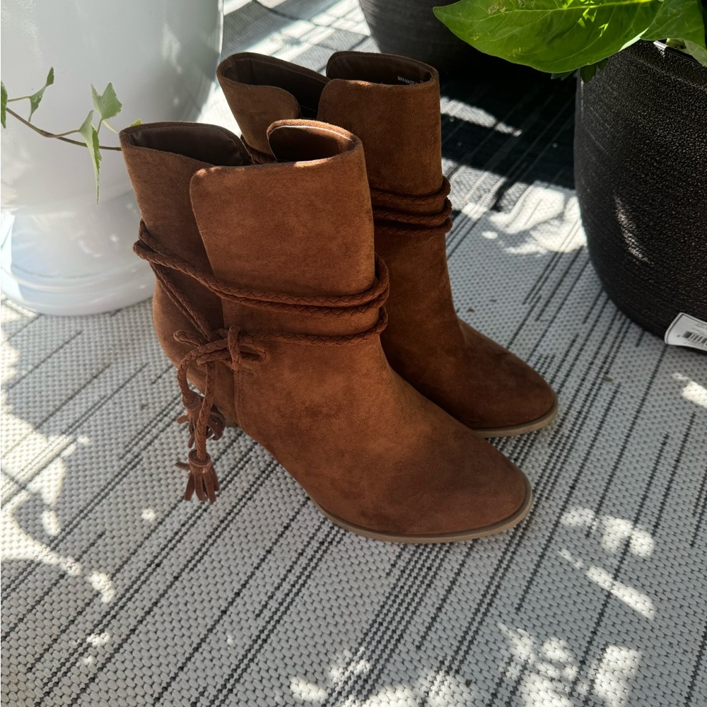 Brown Suede Ankle Boots 8.5
